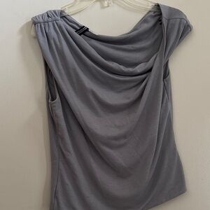 H&M Soft Gray Draped Blouse